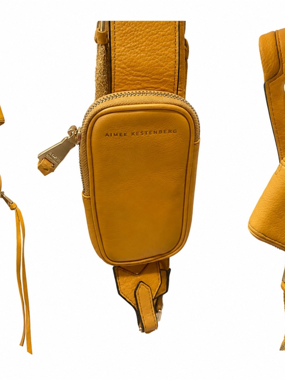 Aimee Kestenberg Mustard Yellow Leather Crossbody Pouch